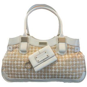 Kate Spade Cornelia Street Noel Stevie Bag Purse AND Wallet!  Gold & Bei…